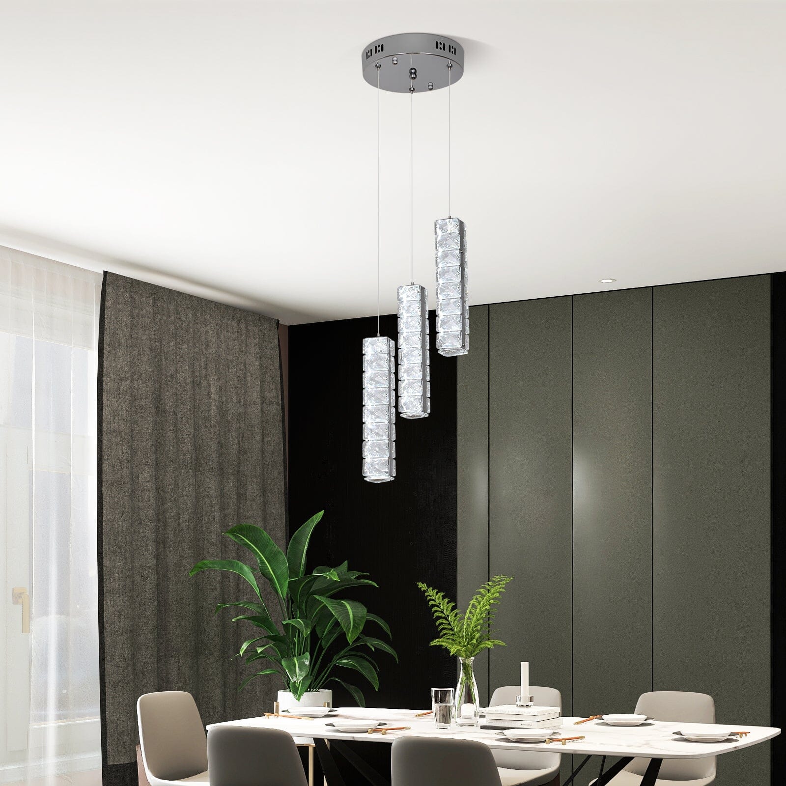 Vertical Crystal Luxury LED Chandelier