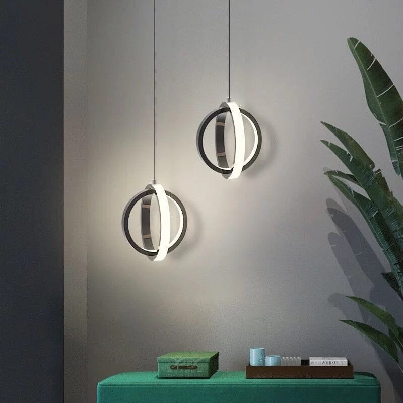 Mini Black Circle LED Pendant Lamp