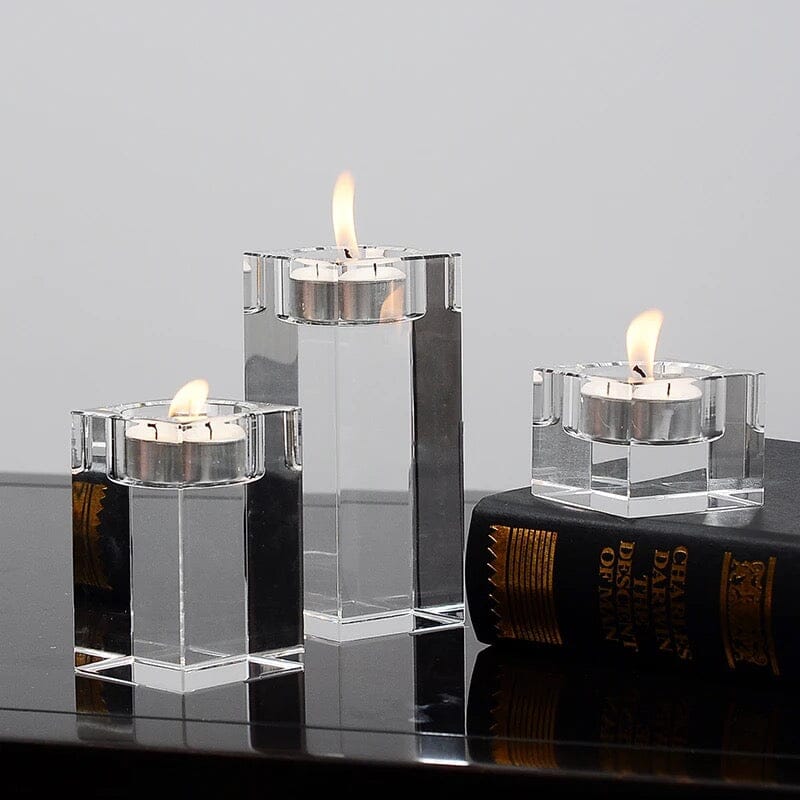 Romantic Crystal Glass Candle Holder