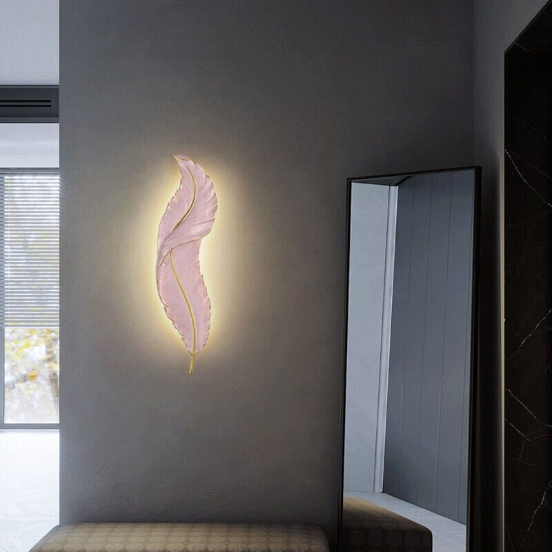 Nordic LED Feather Wall Lamp