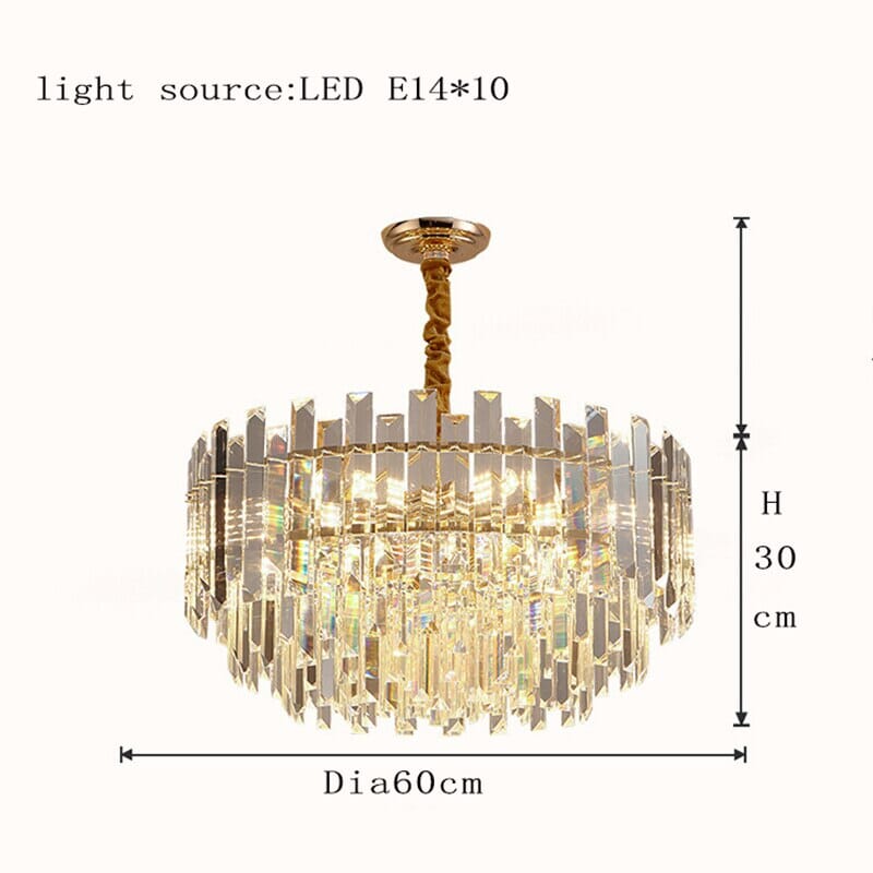 LED Round Golden Crystal Lamp