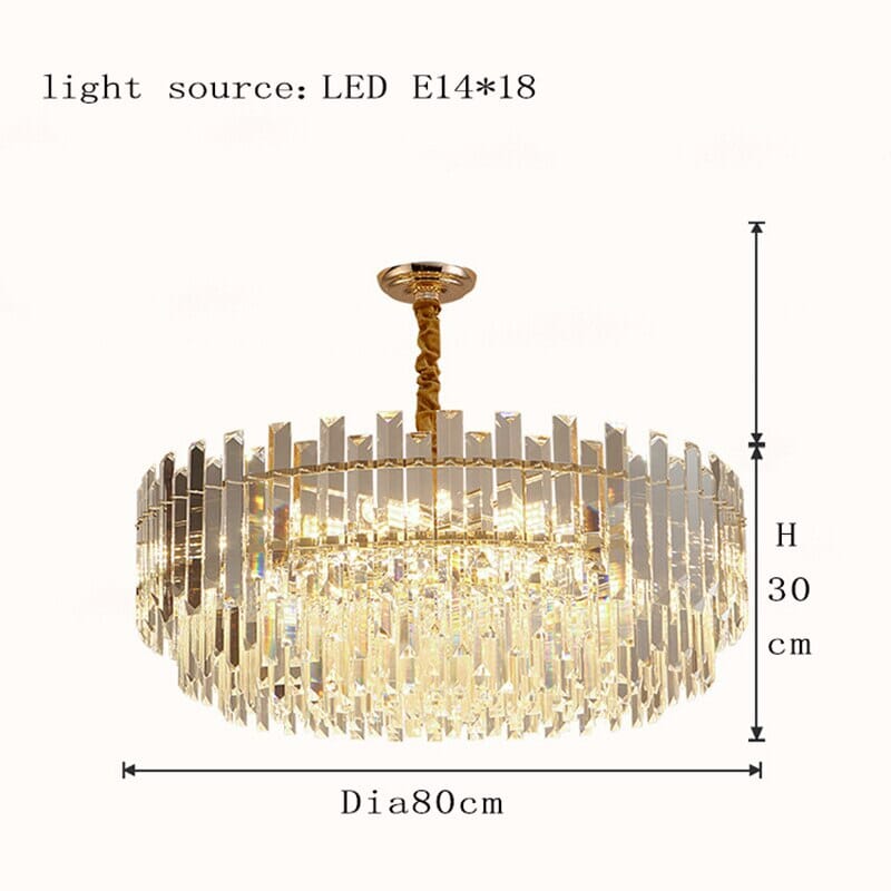 LED Round Golden Crystal Lamp