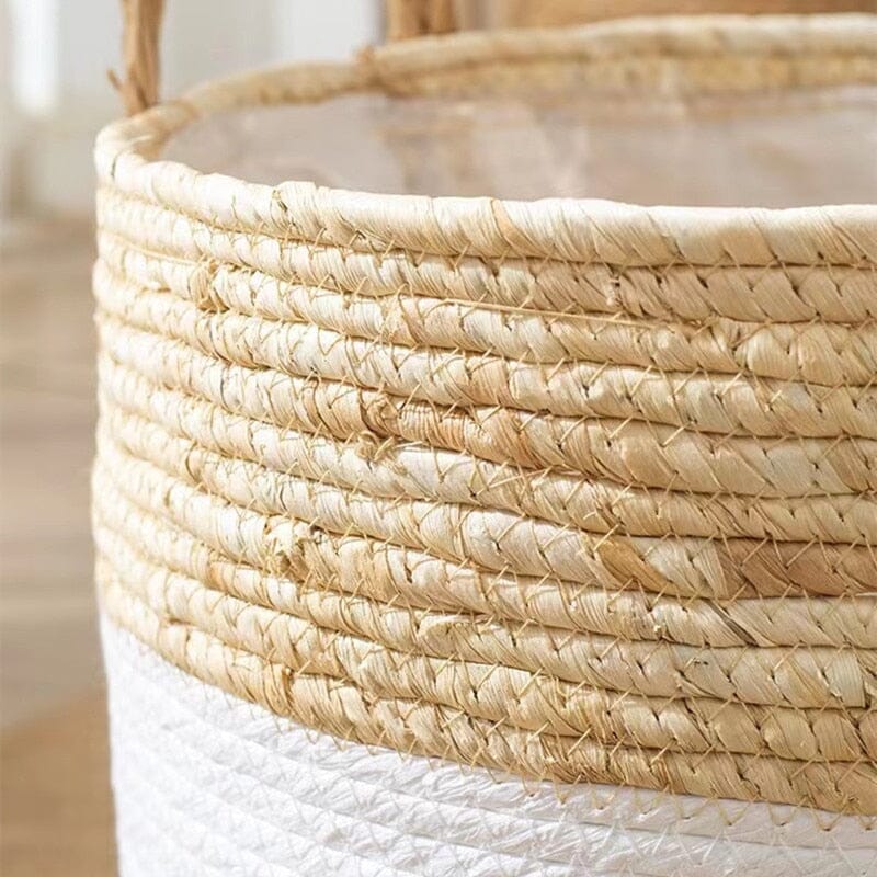 Decorative seagrass storage baskets