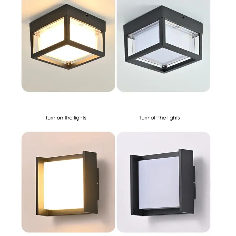 Geometric retro ceiling lights for corridor