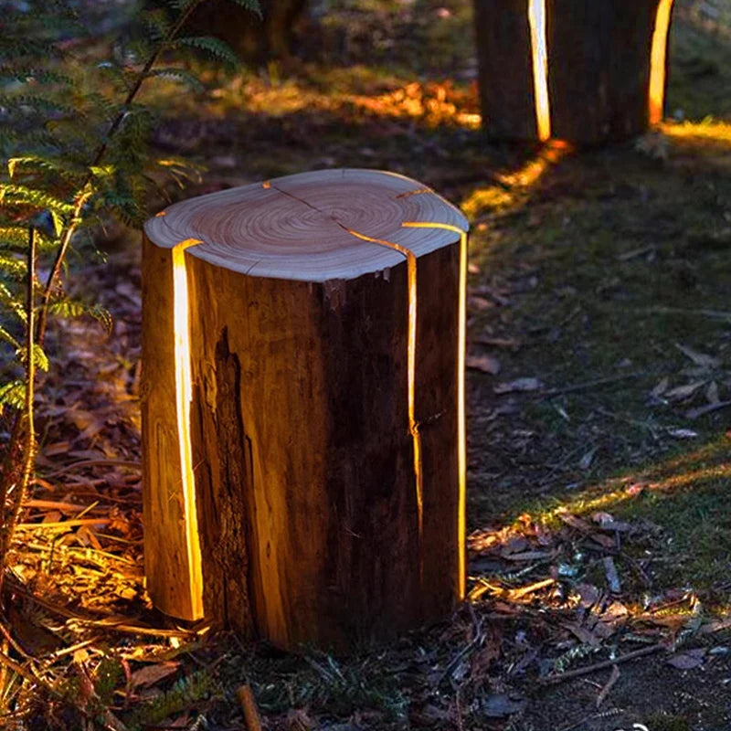 NYRA Outdoor Wooden Stump Light