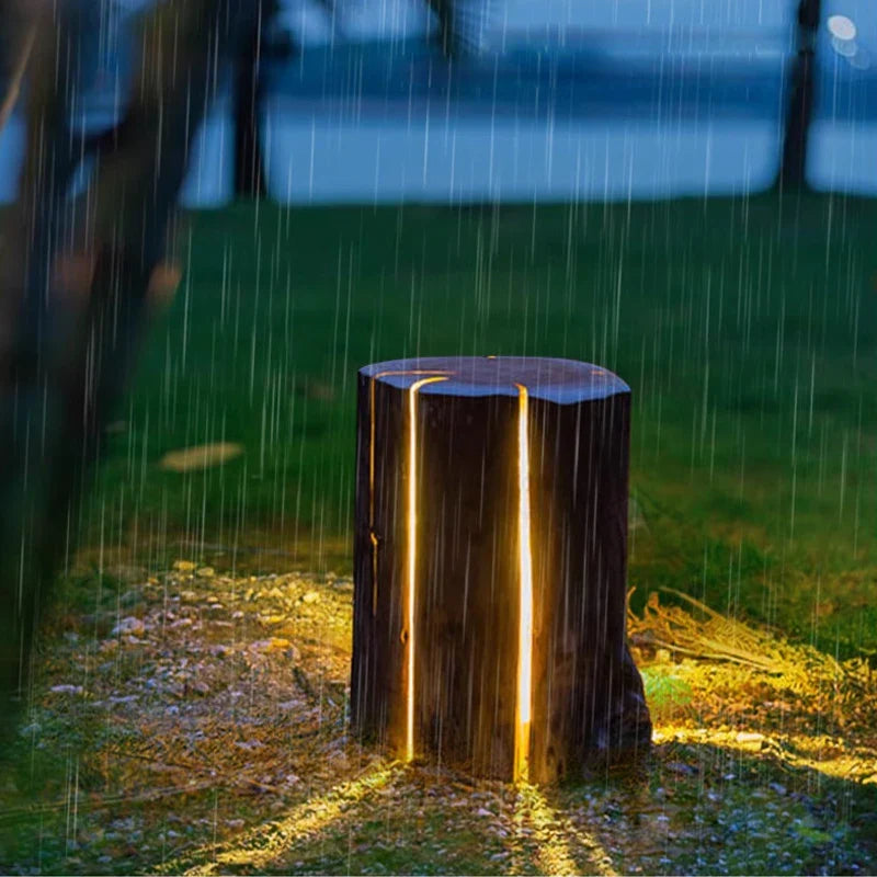 NYRA Outdoor Wooden Stump Light