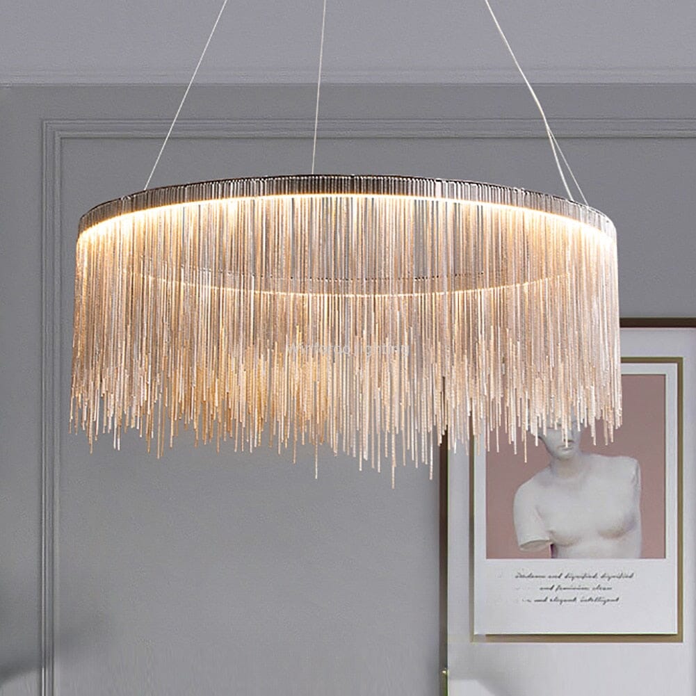 Nordic LED Chrome Round Chandelier