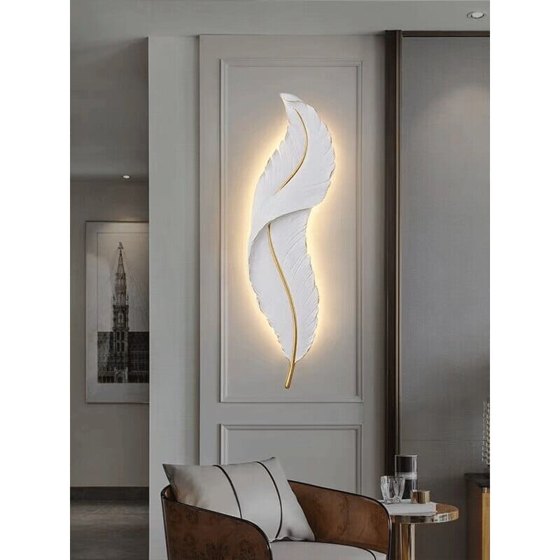 Nordic LED Feather Wall Lamp