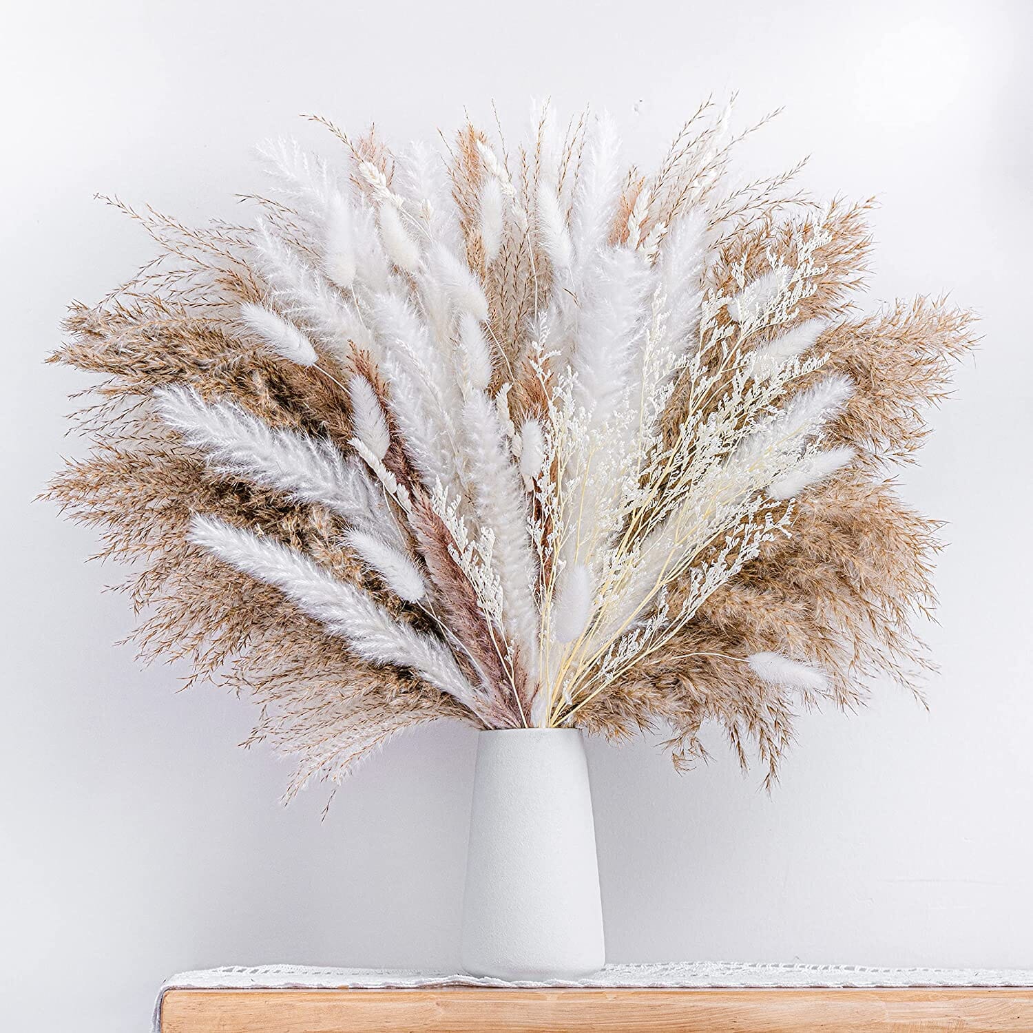 80PCS Natural Dried Pampas Grass Bouquet