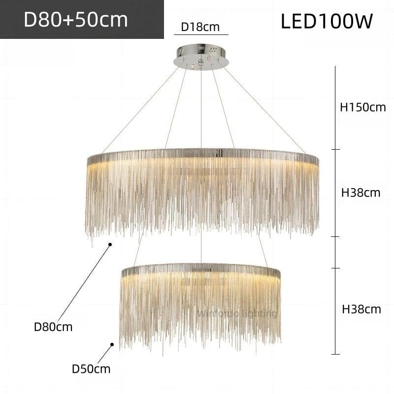 Nordic LED Chrome Round Chandelier