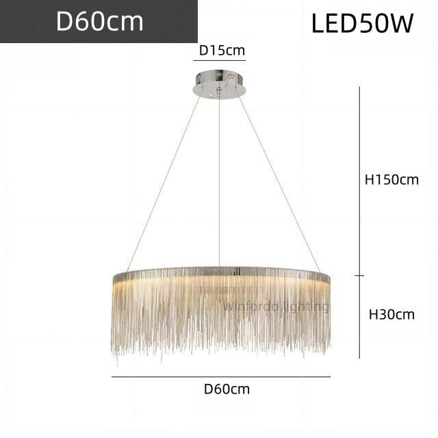 Nordic LED Chrome Round Chandelier