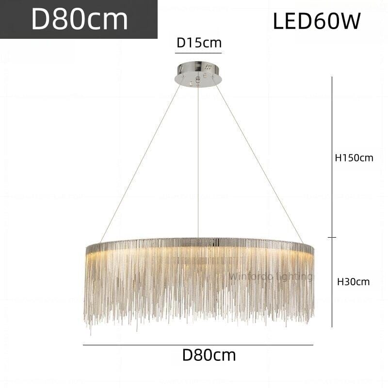 Nordic LED Chrome Round Chandelier