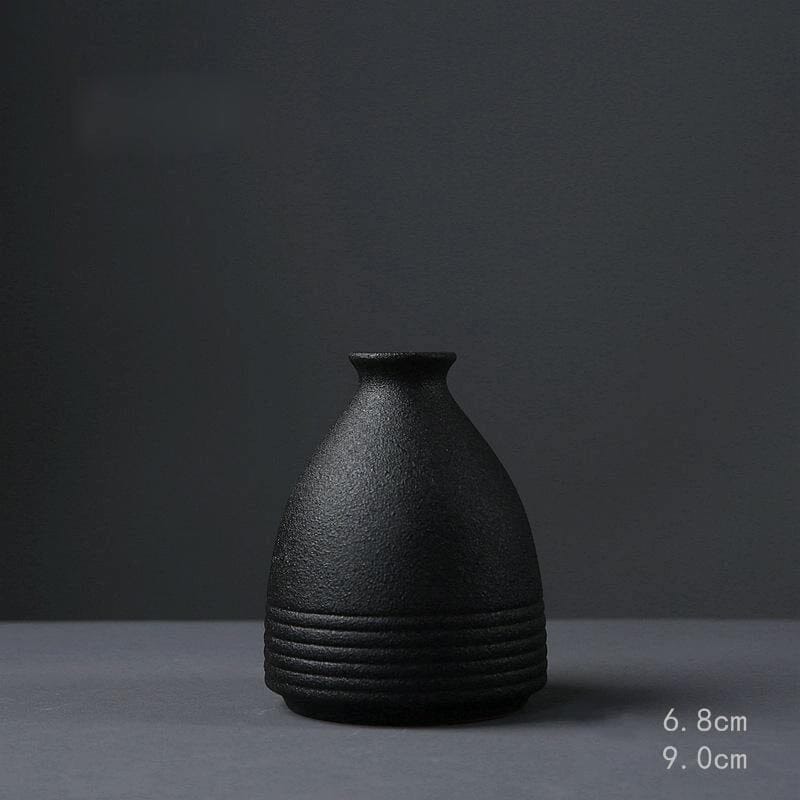 Japanese Black Ceramic Designer Vase