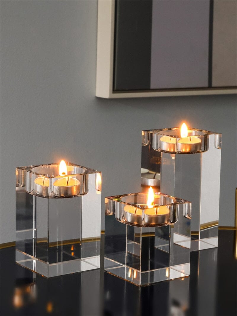 Romantic Crystal Glass Candle Holder