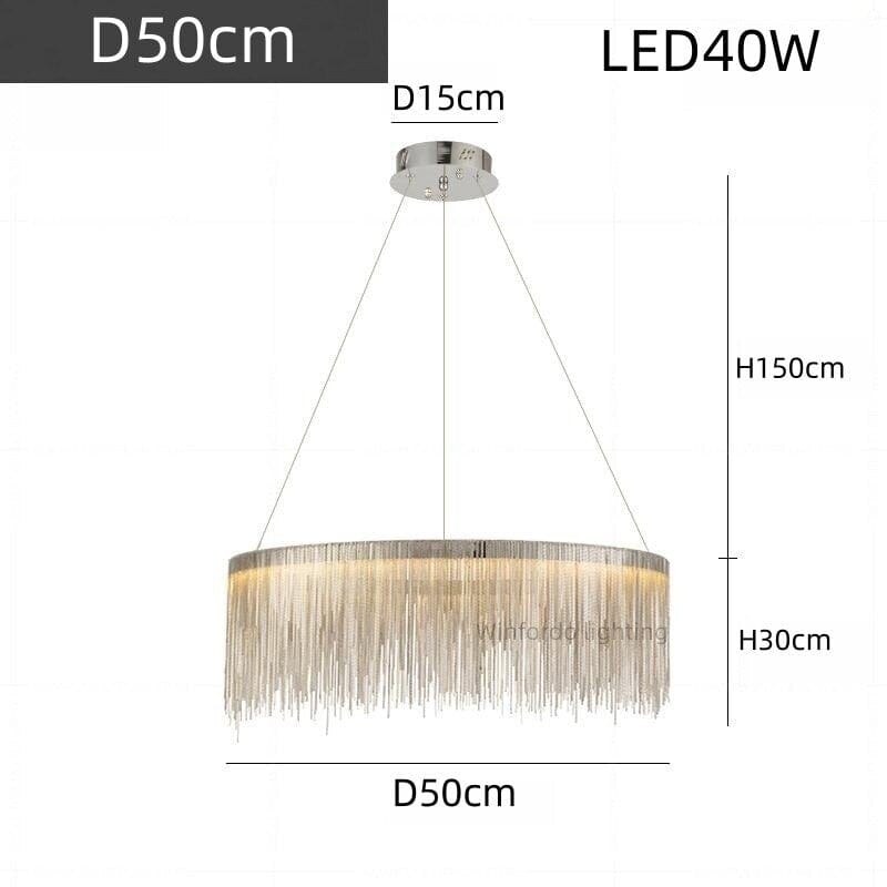 Nordic LED Chrome Round Chandelier