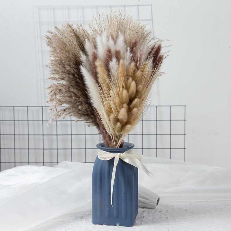 80PCS Natural Dried Pampas Grass Bouquet