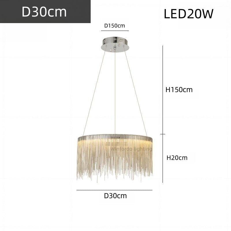 Nordic LED Chrome Round Chandelier