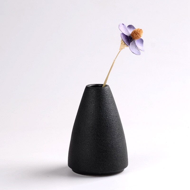 Japanese Black Ceramic Designer Vase