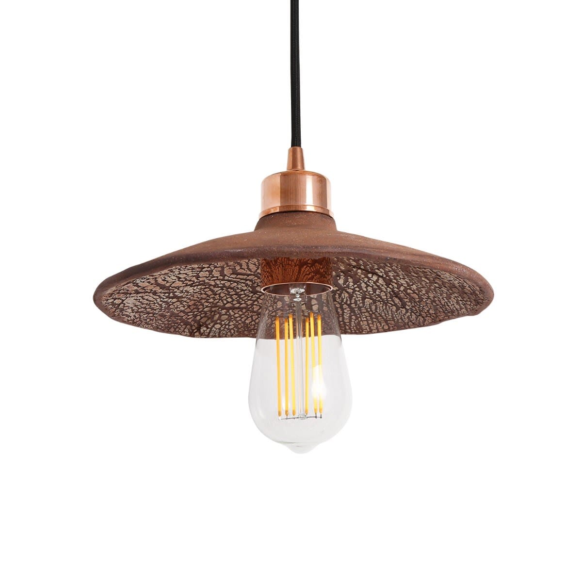 Mullan Pyrus Organic Ceramic Pendant Light 28cm, Red Iron