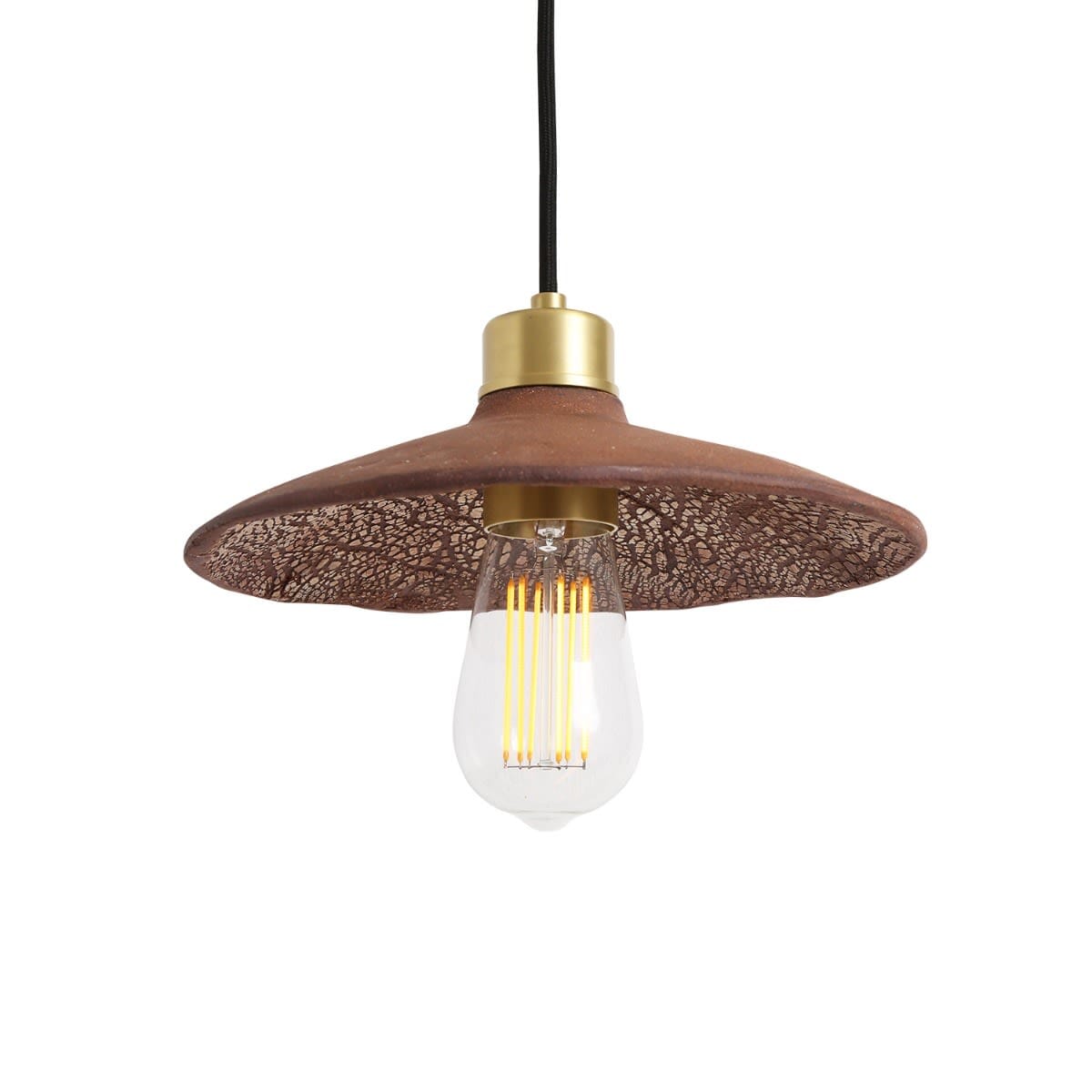 Mullan Pyrus Organic Ceramic Pendant Light 28cm, Red Iron