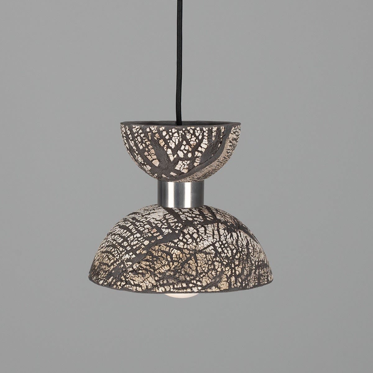 Nakaii Organic Ceramic Pendant Light 20cm, Black Clay