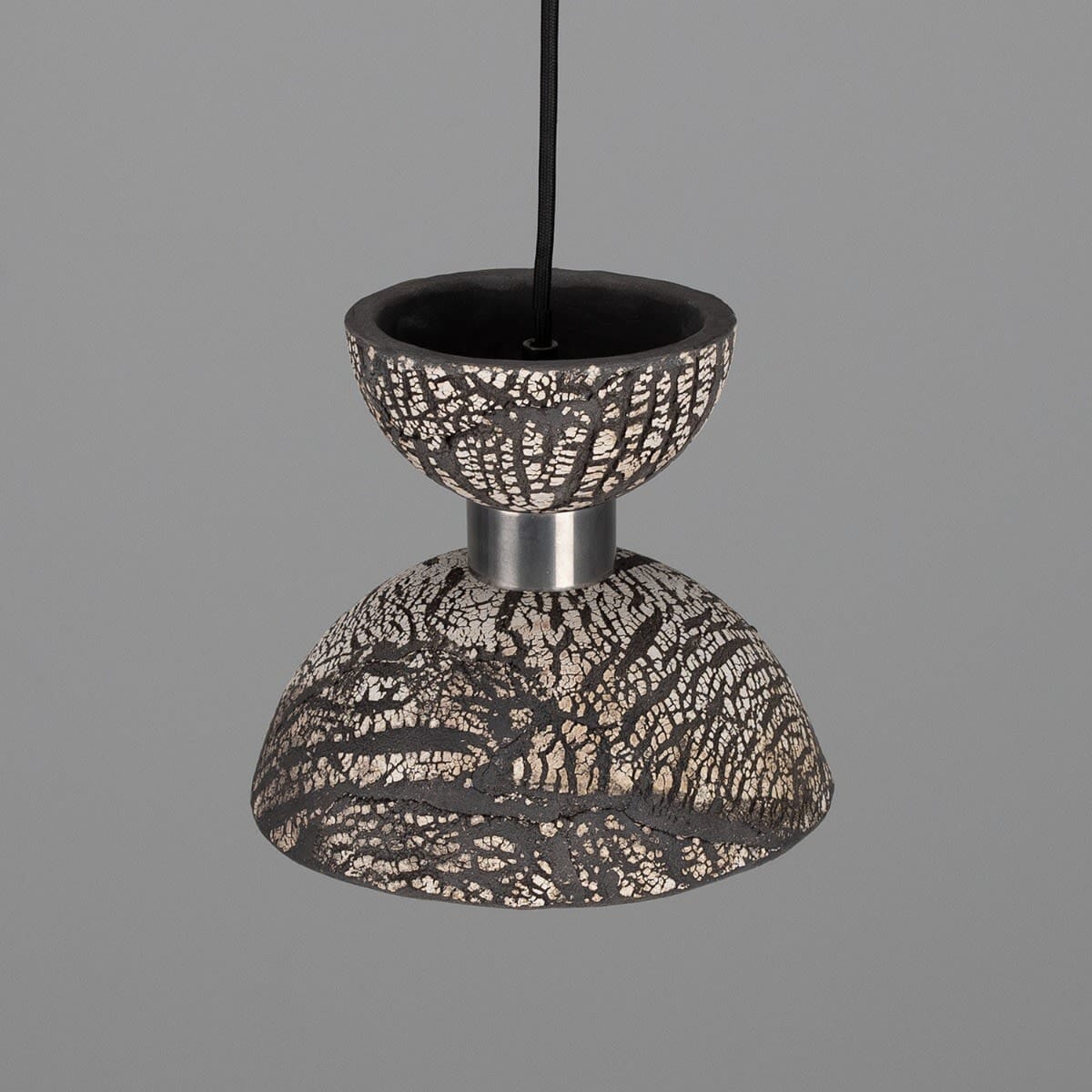 Nakaii Organic Ceramic Pendant Light 20cm, Black Clay