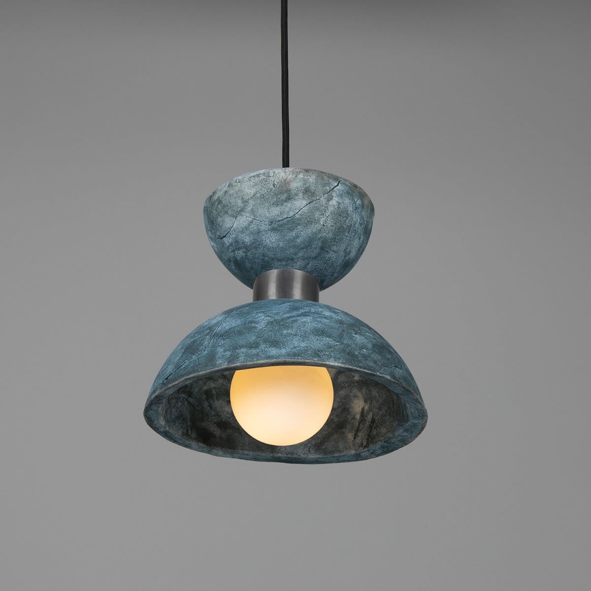 Nakaii Organic Ceramic Pendant Light 20cm, Blue Earth